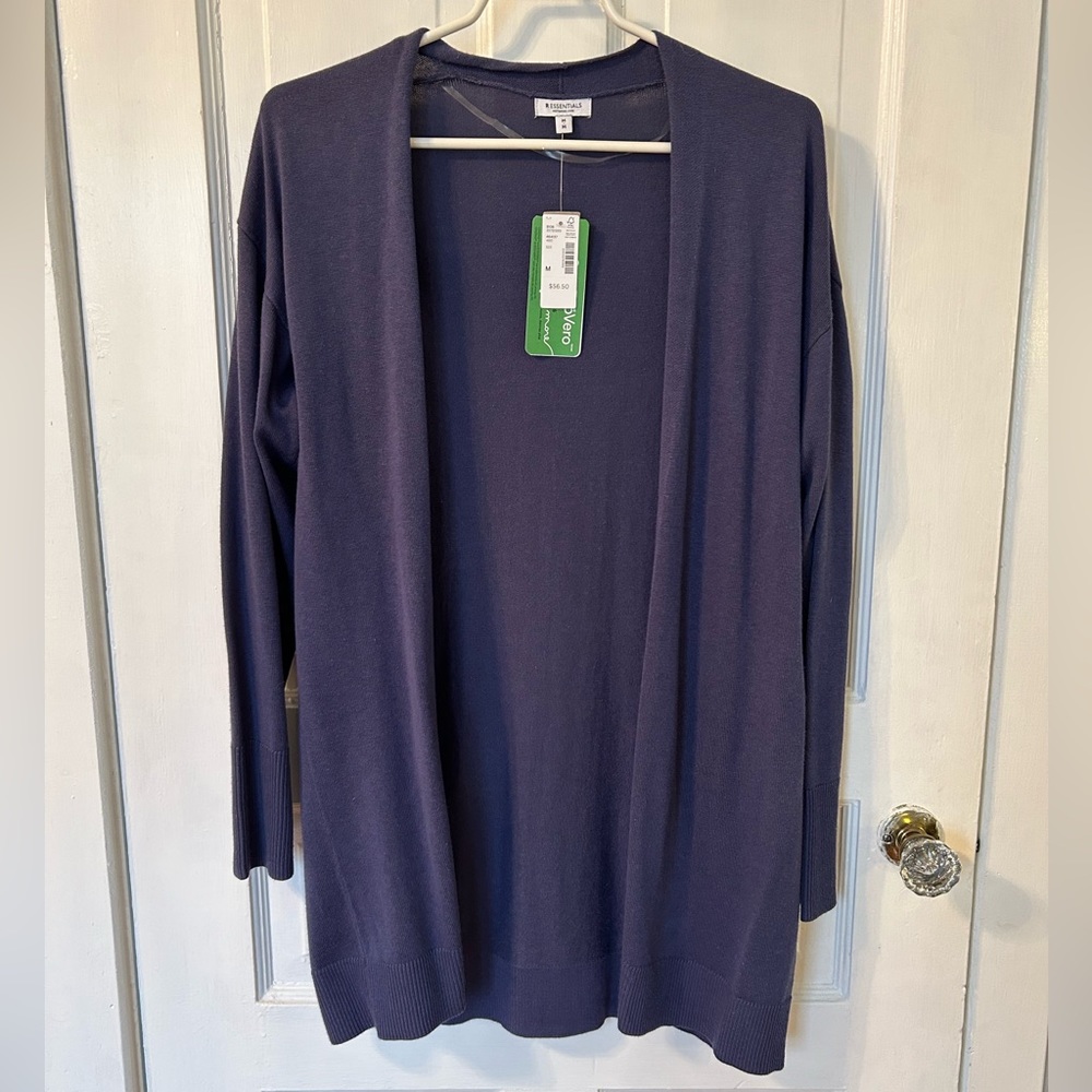 Reitmans Navy Open-Front Long Cardigan